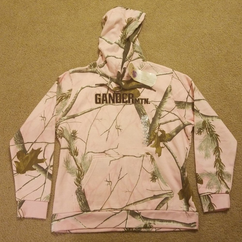 NWT Pink Camo Realtree Pullover Hoodie Sz - L